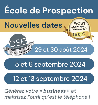École de Prospection
Générez votre « business » et maîtrisez l’outil qu’est le téléphone !